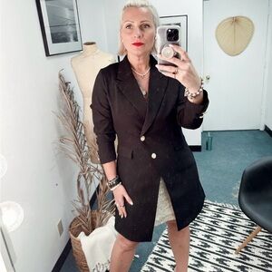 Sugarlips Elegant Black Longline Women's Blazer